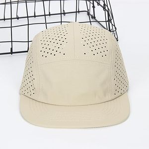 Five Panel Sporty Baseball <b>Cap</b> Unisex Solid Color Fitted Flat Brim Breathable Waterproof Mesh Quick Dry Sports <b>Summer</b> Wear - Product Image 5