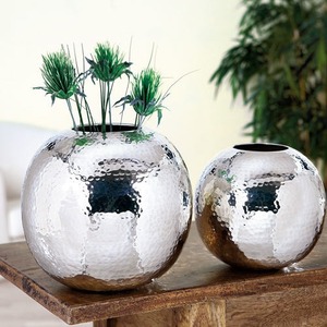 Juego de jarrones modernos de acero dorado y negro con rosas rojas para decoración del hogar - Product Image 2