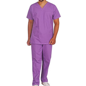 Conjunto de Uniforme Médico Profesional para Hombre, Camiseta de Manga Corta Transpirable de Algodón y Pantalones, Personalizable para Doctores, Enfermeras y Hospitales - Product Image 1