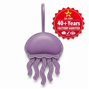Custom Made Soft Durable Eco-Friendly PU Leather Jellyfish <b>Charm</b> Sea Creature Purple Mini <b>Bag</b> <b>Charm</b> Wedding Halloween Christmas - Product Image 1