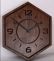 Jam Dinding Kayu dengan Penutup Bambu Alami, Alarm Quartz, Tampilan Jarum Satu Sisi, Desain Industrial, Ruang Tamu, Dari India
