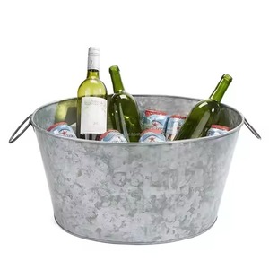 Decorative Metal Ice Beverage Tub Stainless Steel Party Cooler <b>Bucket</b> Wine Beer Chiller Tub Table Use - Product Image 5