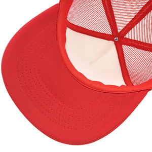 Casquette Trucker en Maille Rouge et Blanche Personnalisable, Casquette Snapback 5 Panneaux en Mousse de Haute Qualité pour Hommes et Femmes, Casquette de Baseball Vierge avec Logo Personnalisé - Product Image 6