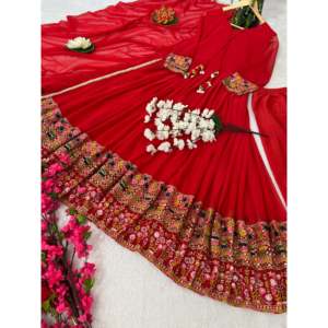 La belle robe Anarkali pour les fêtes pour femmes comprend Pent et Dupatta-Ensemble de vêtements de fête parfait - Product Image 2