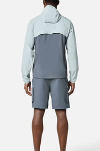 Custom Waterproof Windbreaker <b>Jacket</b> and Shorts Set <b>Men</b> Breathable Lightweight <b>Summer</b> Running Tracksuit OEM ODM Sportswear - Product Image 3