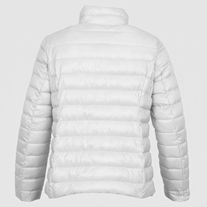 <b>Women's</b> <b>White</b> Quilted Puffer <b>Jacket</b> Stand Collar Zip Up Winter Coat - Product Image 3