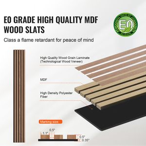 Pannelli Moderni in Finto Legno per Pareti Interne 7,9 X 94,5 Pollici, Pannelli in MDF per Decorazione Pareti di Ville, Doghe in Legno Acustiche - Product Image 2