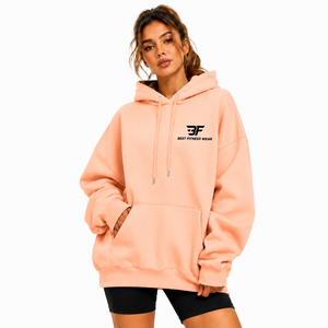 Meilleur fabricant de sweats à capuche surdimensionnés personnalisables pour femmes, en coton 100% de haute qualité, à épaules tombantes et grammage lourd, vierges - Product Image 6