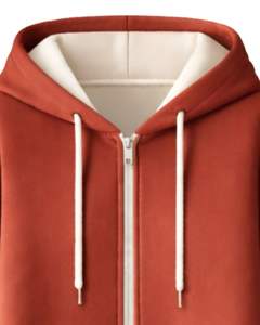 Sudadera con capucha larga personalizada con cremallera, color óxido, para mujer, abrigo de invierno con forro polar, informal, holgado, con bolsillos, OEM personalizado - Product Image 3