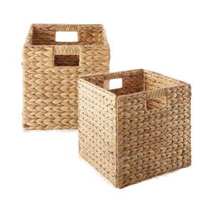 Organiseurs écologiques en jacinthe d'eau, paniers en osier pour la cuisine et la buanderie, paniers de rangement tissés, couleur naturelle ou personnalisée - Product Image 1