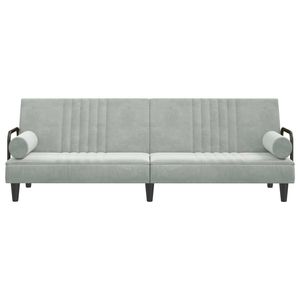 Canapé-lit en velours gris clair 100% polyester contreplaqué standard - Product Image 4