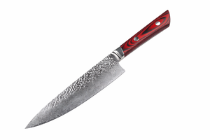 Couteau de chef en acier Damas sur mesure, 8 pouces |   Couteau de cuisine artisanal avec manche en G10 |   Fournisseur OEM de couteaux de cuisine professionnels - Product Image 2