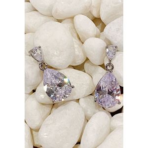 Orecchini Pendenti a Goccia in Cristallo Trasparente - Product Image 3