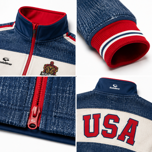 Veste de curling d'hiver pour homme en polyester sublimé, modèle USA Heritage, coupe professionnelle pour les matchs, uniforme de sport sur glace, OEM Sialkot - Product Image 4