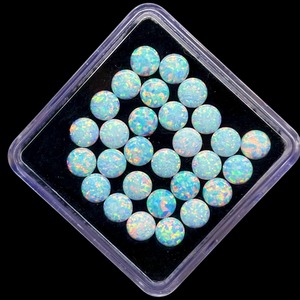 Opales australiennes naturelles rondes de 5 mm, cabochons, pierres précieuses créées en laboratoire, lot, prix de gros, en vrac, pour bijoux, opales en vrac - Product Image 4