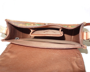 Bolso Bandolera de Cuero Genuino Hecho a Mano con Patrón de Girasol, Cierre de Solapa, Estilo Bohemio, Bolso de Uso Diario para Mujer - Product Image 5