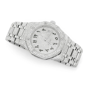 Montre Homme Quartz en Acier Inoxydable Audacieuse Style Hip Hop avec Moissanite et Diamants VVS, Bracelet 20mm, Cadran en Verre, Tendance - Product Image 3