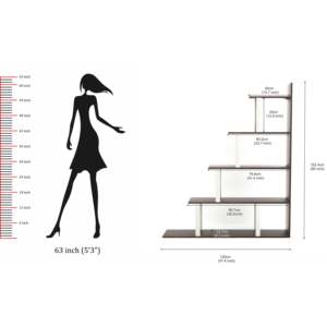 Estantería de Madera Sintética Wolabey, Estilo Escalera, con Estantes para Decoración y Exhibición - Product Image 3