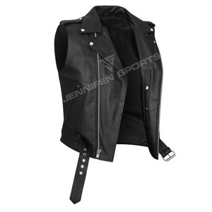 Chaleco de Motociclista de Cuero Genuino Grueso, Ropa Deportiva a Prueba de Viento para Niños, Chaleco de Moto de Talla Grande - Product Image 2