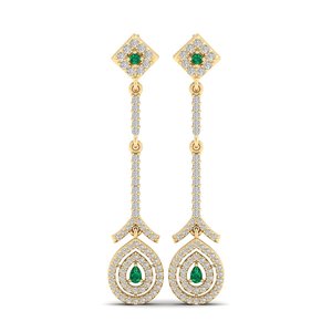 REYES Sparking 925 Sterling Silver GRA Certified Moissanite Dangle Drop <b>Earrings</b> Luxury <b>Emerald</b> Gemstone Wedding Gift Jewelry - Product Image 2