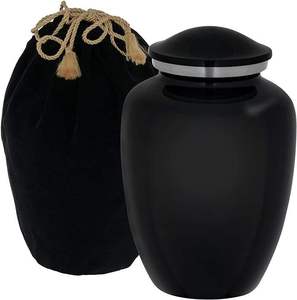 Urnas Metálicas Azules con la Bandera Americana para Cenizas, Recuerdo Patriótico Conmemorativo, con Bolsa de Terciopelo - Product Image 6