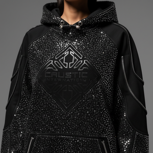 Sudadera con Capucha OEM con Logotipo de Diamantes de Imitación para Hombre, Tejido Grueso de 480 g/m², Personalizada, de Felpa Francesa, Lavado Ácido, Estilo Oversize, Urbana, ODM - Product Image 2