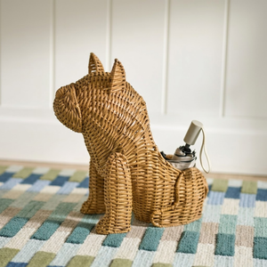 Premium Bulldog Shape <b>Rattan</b> <b>Basket</b> Kids Room Furniture Toy <b>Storage</b> Umbrella Holder Multi Use Animal Shaped Bin Wholesale - Product Image 1