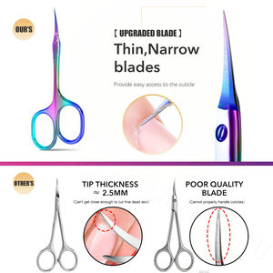 1 Pieza Tijeras Rusas para Cutículas, Herramientas de Manicura Extra Finas, Tijeras para Uñas, Kit de Cuidado Personal, Tijeras Pequeñas para Cejas, Pestañas y Piel Seca - Product Image 2