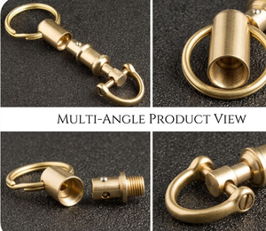 Classic Brass Handmade Premium Quality Carabiner Keychain Oval Shape Durable Polished Finish Light Weight Key Ring Attachment - Product Image 2