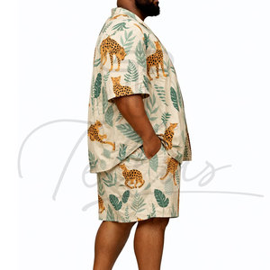 Ensemble de chemises hawaïennes de haute qualité, nouvelle mode, décontractées, imprimé jungle, manches courtes, pour hommes, été - Product Image 4