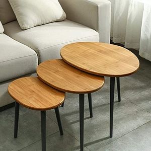 Handmade Iron <b>Nesting</b> <b>Table</b> With Wooden Top Set For Rustic Industrial Living Room Furniture Decoration - Product Image 2