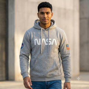Sweat à capuche personnalisé avec logo, gris, en coton French Terry, décontracté, avec poche kangourou, patch drapeau, doublure thermique, 370g, vêtements d'hiver pour homme - Product Image 1