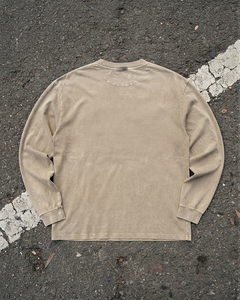 Camiseta de manga larga para hombre con bordado desgastado, estilo vintage, de algodón grueso, cuello redondo, corte holgado, informal, estilo urbano - Product Image 2