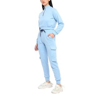 Conjunto Deportivo Informal de 2 Piezas para Mujer, Ligero, de Algodón/Felpa, para Invierno, Pantalones Deportivos para Correr, Sudadera con Capucha y Cordón Ajustable - Product Image 2