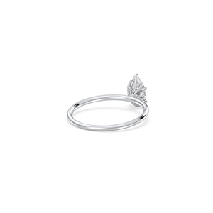 Bague solitaire REYES personnalisée en or massif 14 carats avec diamant de laboratoire HPHT CVD et halo caché pour femme, cadeau d'anniversaire parfait, bijoux - Product Image 4