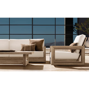 Sillón Moderno de Teca Sólida, Respaldo de Listones con Marco Abierto, Diseño Arquitectónico, Muebles Ecológicos para Exteriores y Hoteles - Product Image 6