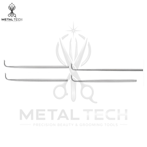 Kit de porte-aiguilles ventilés en laiton texturé, 4 tailles, aiguilles micro-crochets en acier, outils professionnels pour la fabrication de perruques frontales en dentelle - Product Image 6