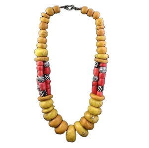 Resin Yellow Beads Good Quality Multi Shapes Birthday Necklace Daily Fashion Women Resin Beads <b>Glass</b> Beads Necklace - Product Image 2