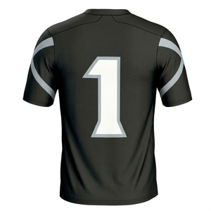 เสื้อฟุตบอลอเมริกันแบบตาข่ายระบายอากาศได้ดีสำหรับผู้ชาย คอวี แขนสั้น แห้งเร็ว ชุดฝึกซ้อมทีม พิมพ์ลายดิจิทัลจำนวนมาก สำหรับกีฬา - Product Image 3