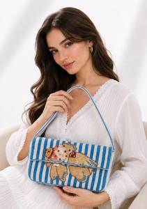 Sac à main vintage floral artisanal, décoré de perles, broderie, sac de mode chic pour femme, sac à main fait main avec perles, fantaisie florale - Product Image 3