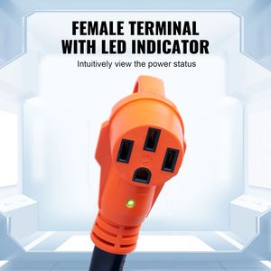 Cavo di Prolunga per Camper da 7,6 m, Resistente, con Spina Femmina NEMA 14-50R a Spina Maschio NEMA 14-50P, Indicatore LED, 50 Amp, Cavo di Alimentazione STW per Camper - Product Image 6