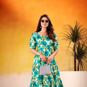 Chic Styles and Comfort in printed frock design for Trendy Women