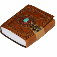 Carnet de croquis vierge en cuir vintage New Era, papier à bords festonnés style antique, 120 feuilles, personnalisable avec logo, vente en gros