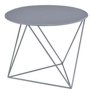 Tavolino da Caffè con Base in Metallo Grigio Geometrico - Product Image 2