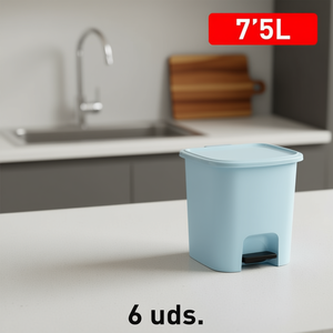 PAPELERA Cestino per Rifiuti con Coperchio Ribaltabile 7.5L, Colori Assortiti, Pratico ed Elegante - Product Image 3