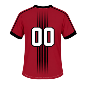 Red Maroon White Rugby <b>Jersey</b> <b>Short</b> Sleeve V Neck Team Uniform Breathable Lightweight Custom Training Sportswear Shirt - Product Image 2