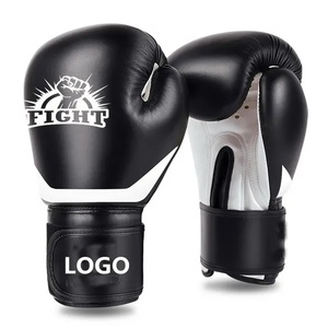 Guantes de Boxeo de Cuero Vacuno Antideslizantes GAF al por Mayor con Cierre de Velcro para Hombres y Mujeres, Nuevos en Negro y Rojo con Logotipo OEM - Product Image 1