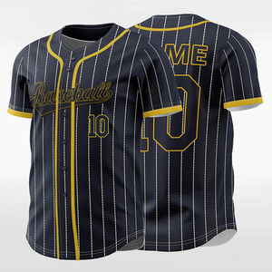 Camiseta Deportiva Transpirable de Béisbol a Rayas con Botones para Hombre, Mujer y Jóvenes, Uniforme de Equipo Personalizable con Servicios OEM - Product Image 3