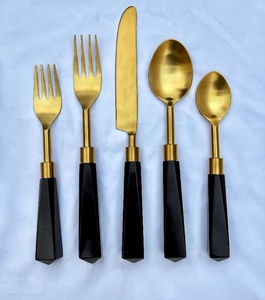 Hot Selling Eco Friendly <b>Flatware</b> Cutlery Set Stainless Steel Resin Handle Party Tableware Spoons Fork Knife Dinnerware Utensil - Product Image 1