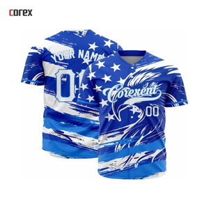 Maillot de baseball Corexent vert et or pour homme, imprimé par sublimation, respirant, à manches courtes, coupe classique, vêtement de sport pour adulte - Product Image 5